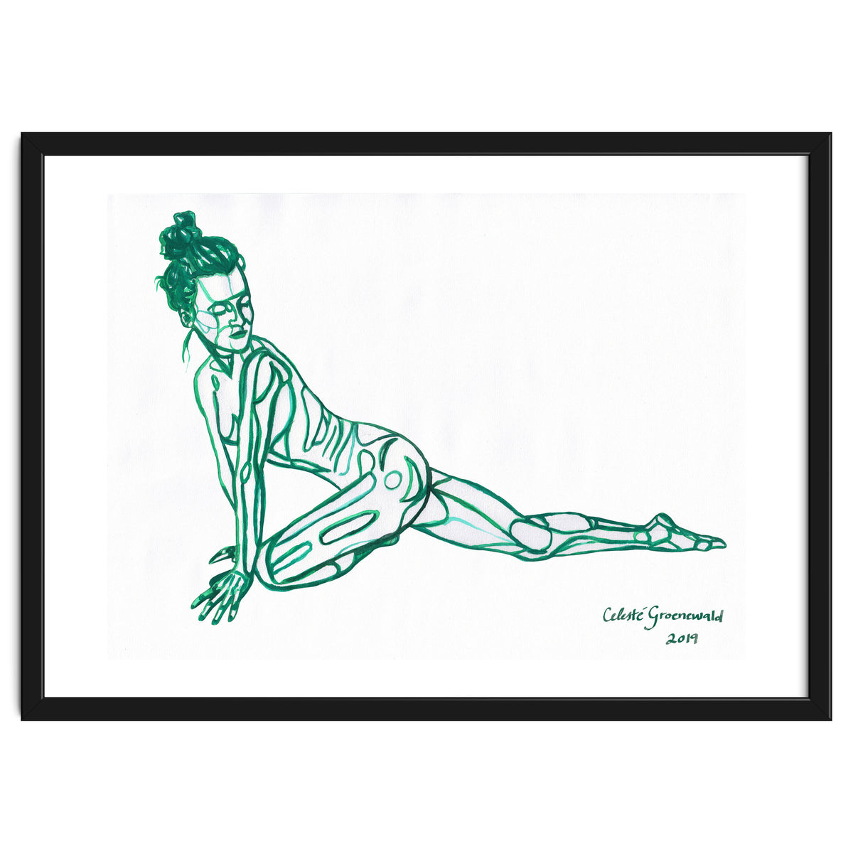 Pigeon Pose in Green