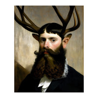 Man Stag Surreal Oil Painting (Print Only)