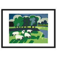 Sheep In A Field Impressionist Landscape