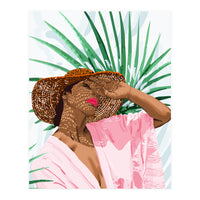 Sunshine in My Soul | Black Woman Tropical Travel | Modern Boho Palm Summer Vacation Fashion (Print Only)