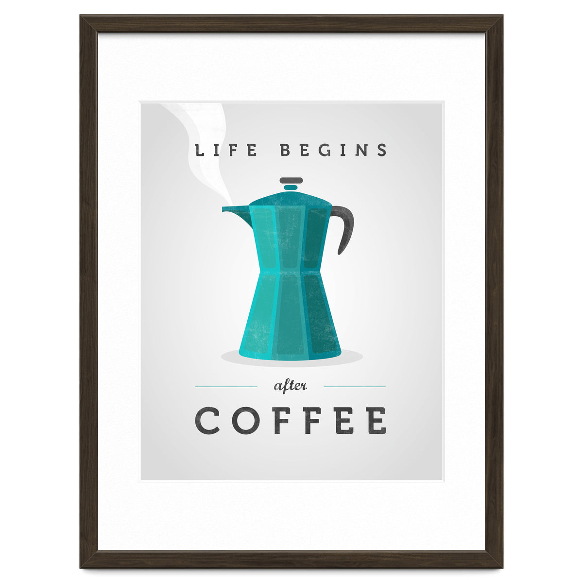 Life Begins After Coffee. Teal