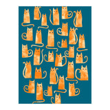 Ginger Cats Teal (Print Only) thumbnail
