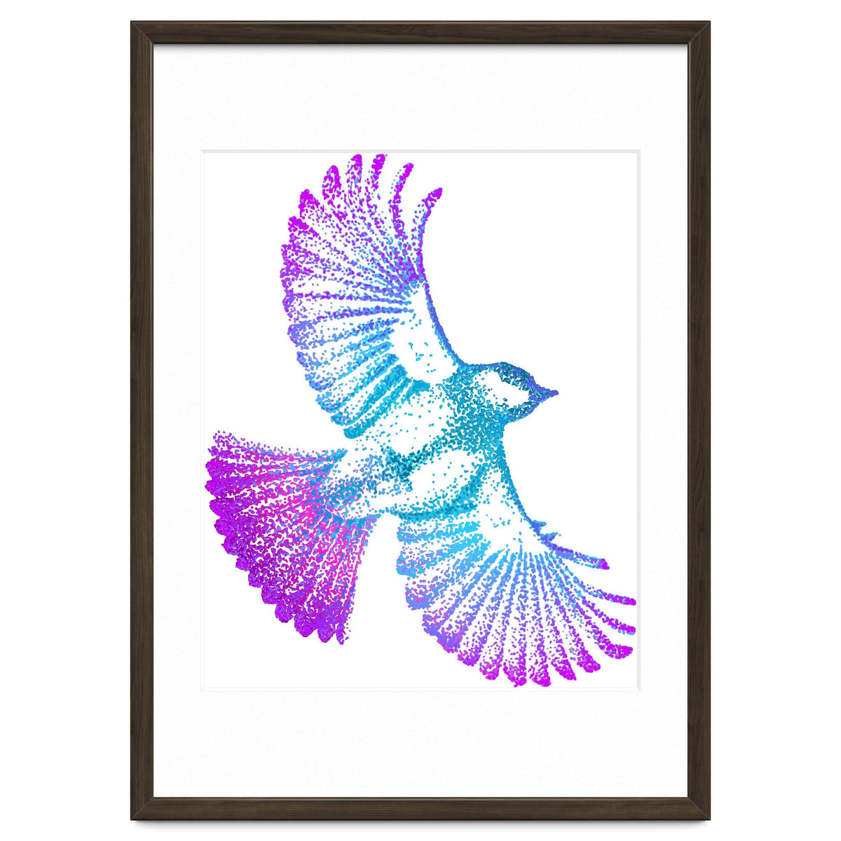 Flying Bird in Electric Blue