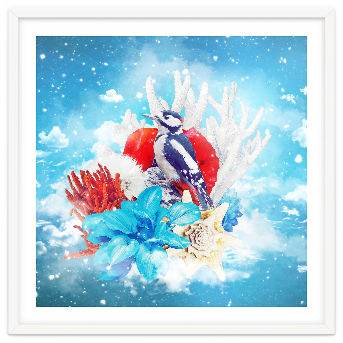 Floral Woodpecker In Winter