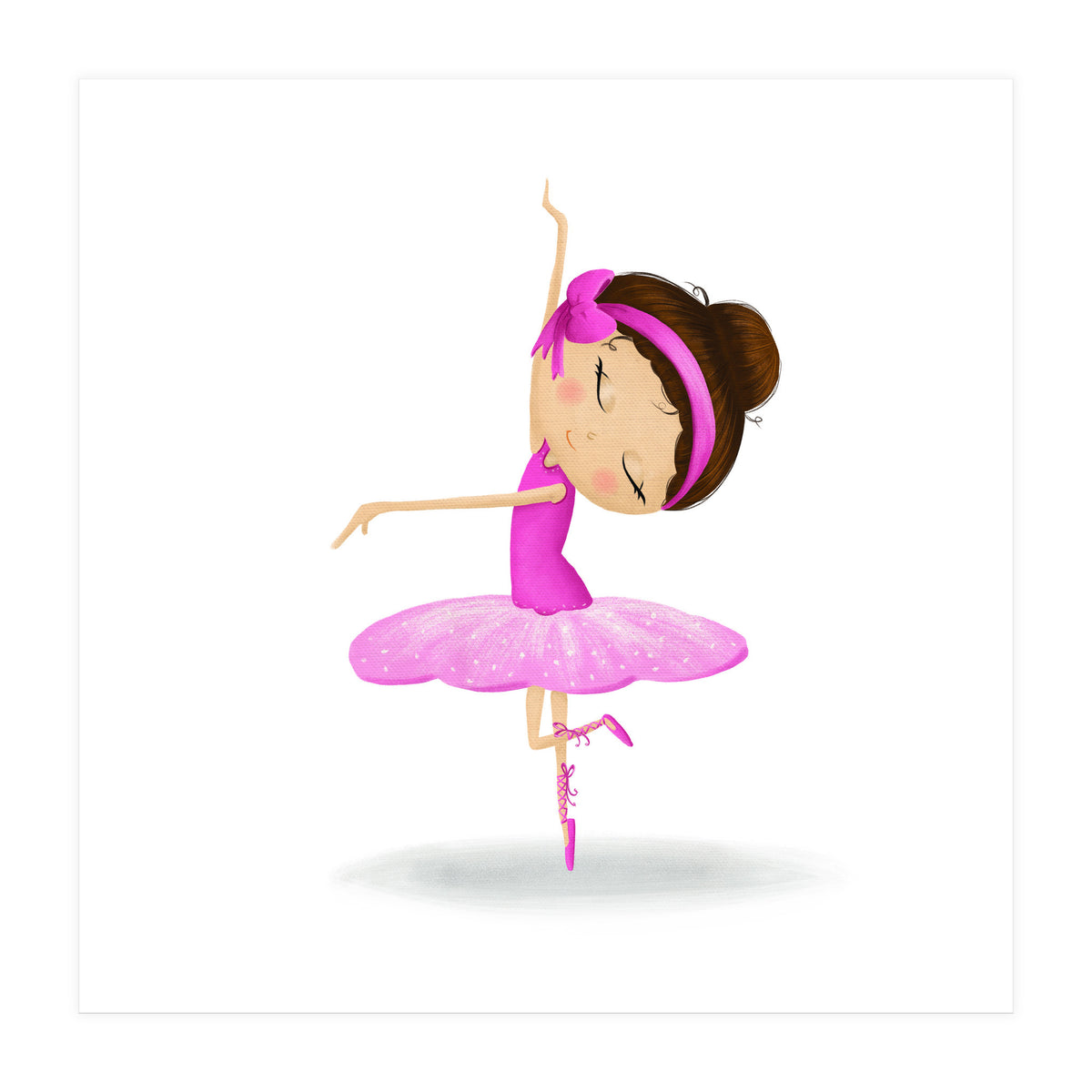 Adorable Twirling Ballerina Nursery Print (Print Only)
