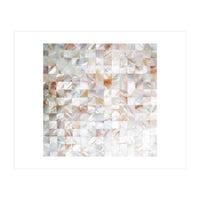 Mother of Pearl, Exotic Tiles Photography, Neutral Minimal Geometrical Graphic Design (Print Only)