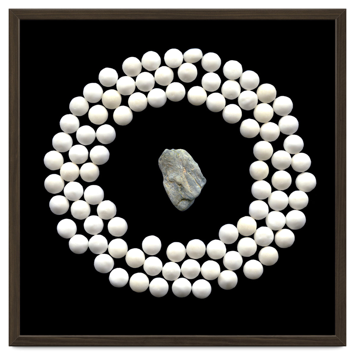 White pearls and stone