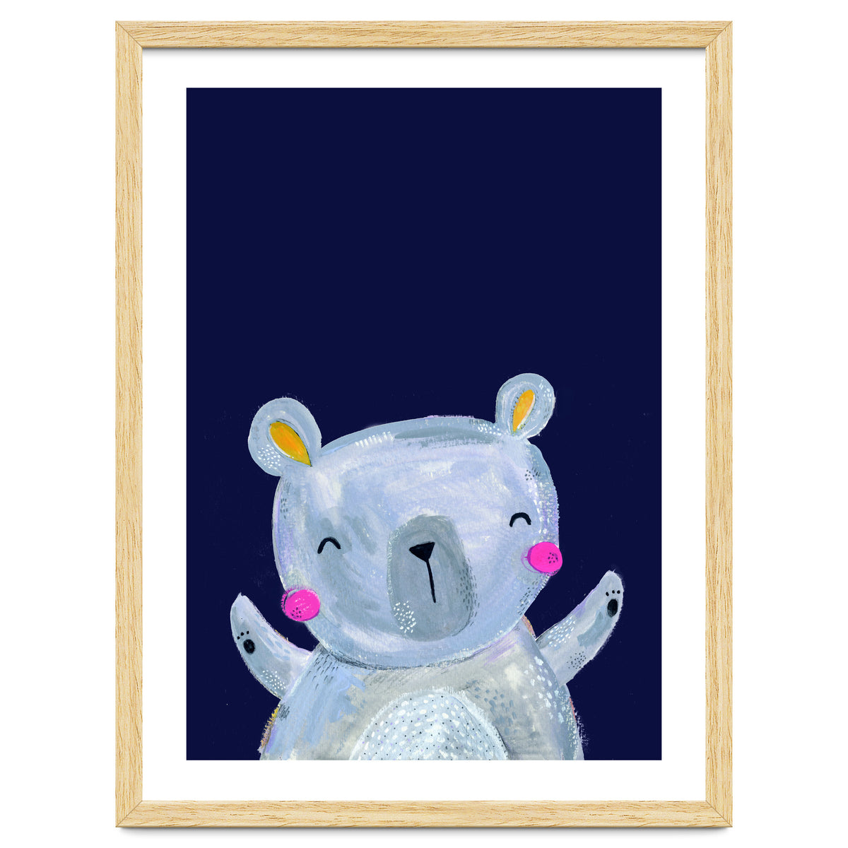 Woodland Bear On Navy