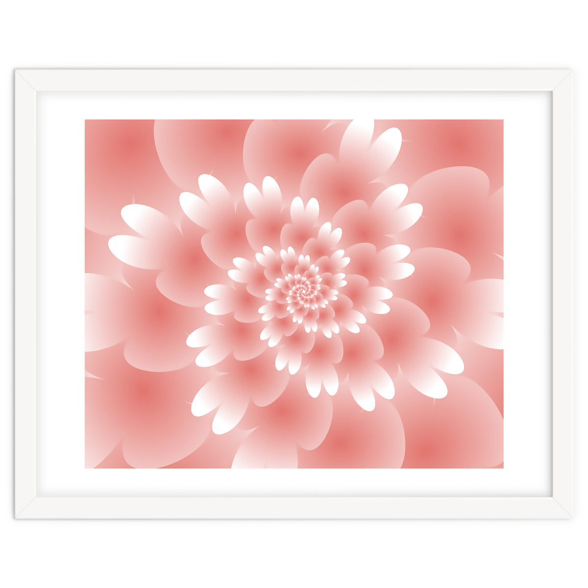 Abstract Orange Spiral Feather 3D ART