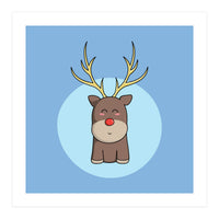 Kawaii Cute Christmas Reindeer (Print Only)