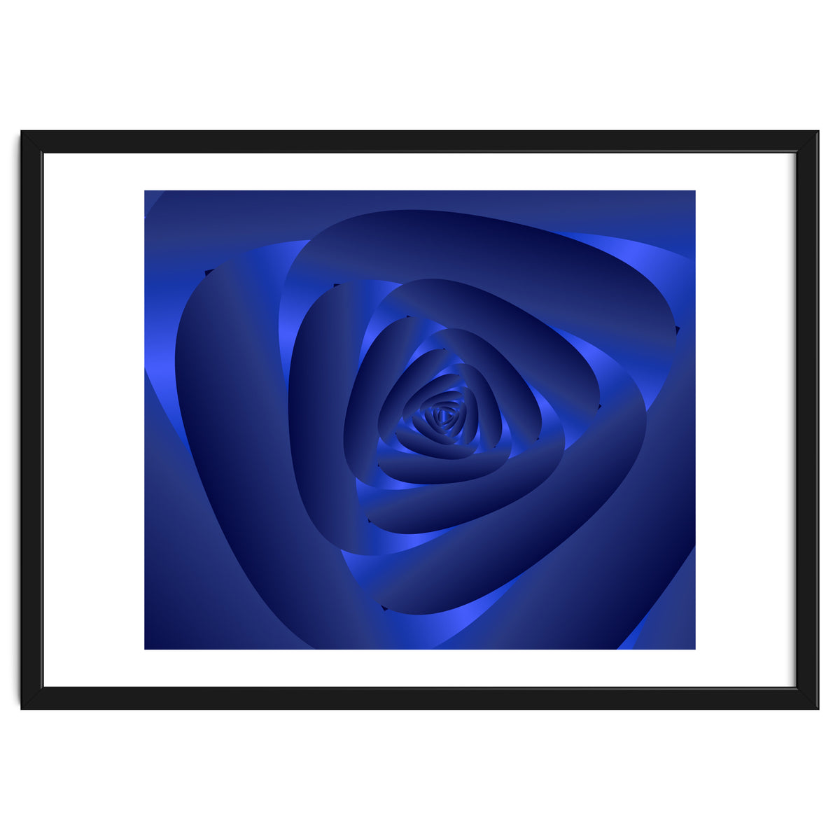 Blue Color Rose Spiral Pattern