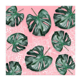 Modern 3d green tropical monstera leaf photo on blush pink white floral illustration (Print Only) thumbnail