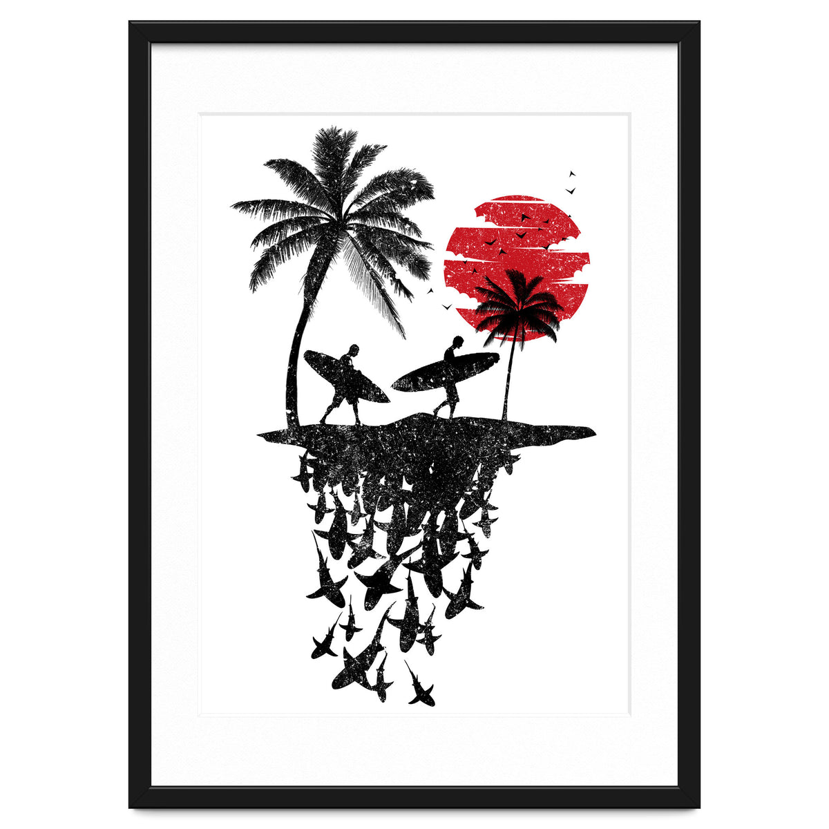 Surfer island sharks