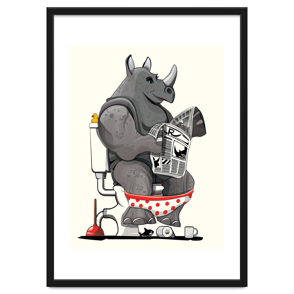 Rhinoceros on the Toilet, Funny Bathroom Humour