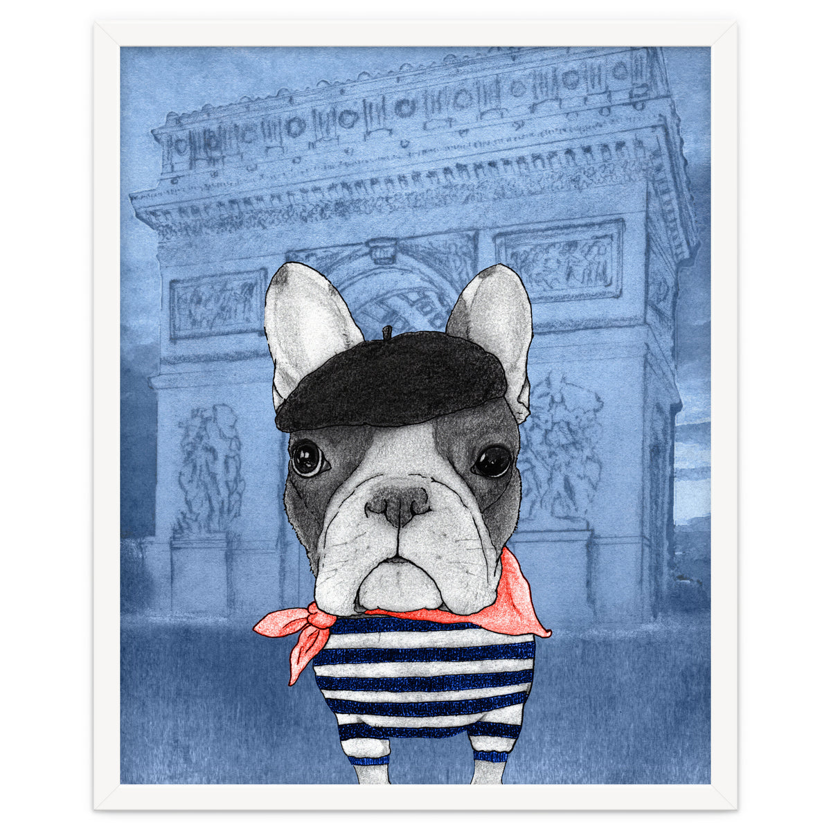French Bulldog With Arc De Triomphe