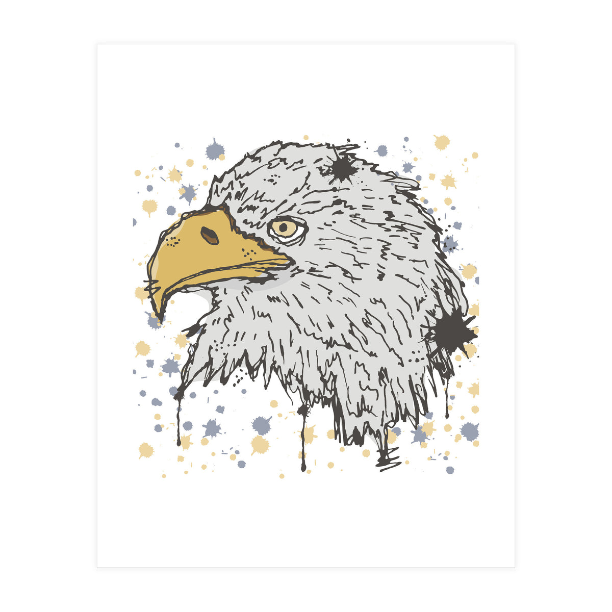 Eagle scribble sketch (Print Only)