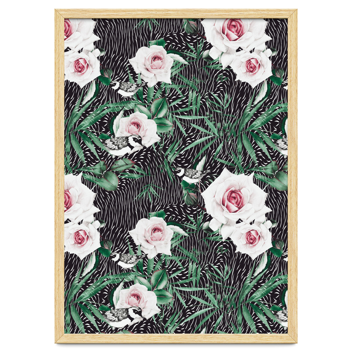 Dark flowery abstract of birds