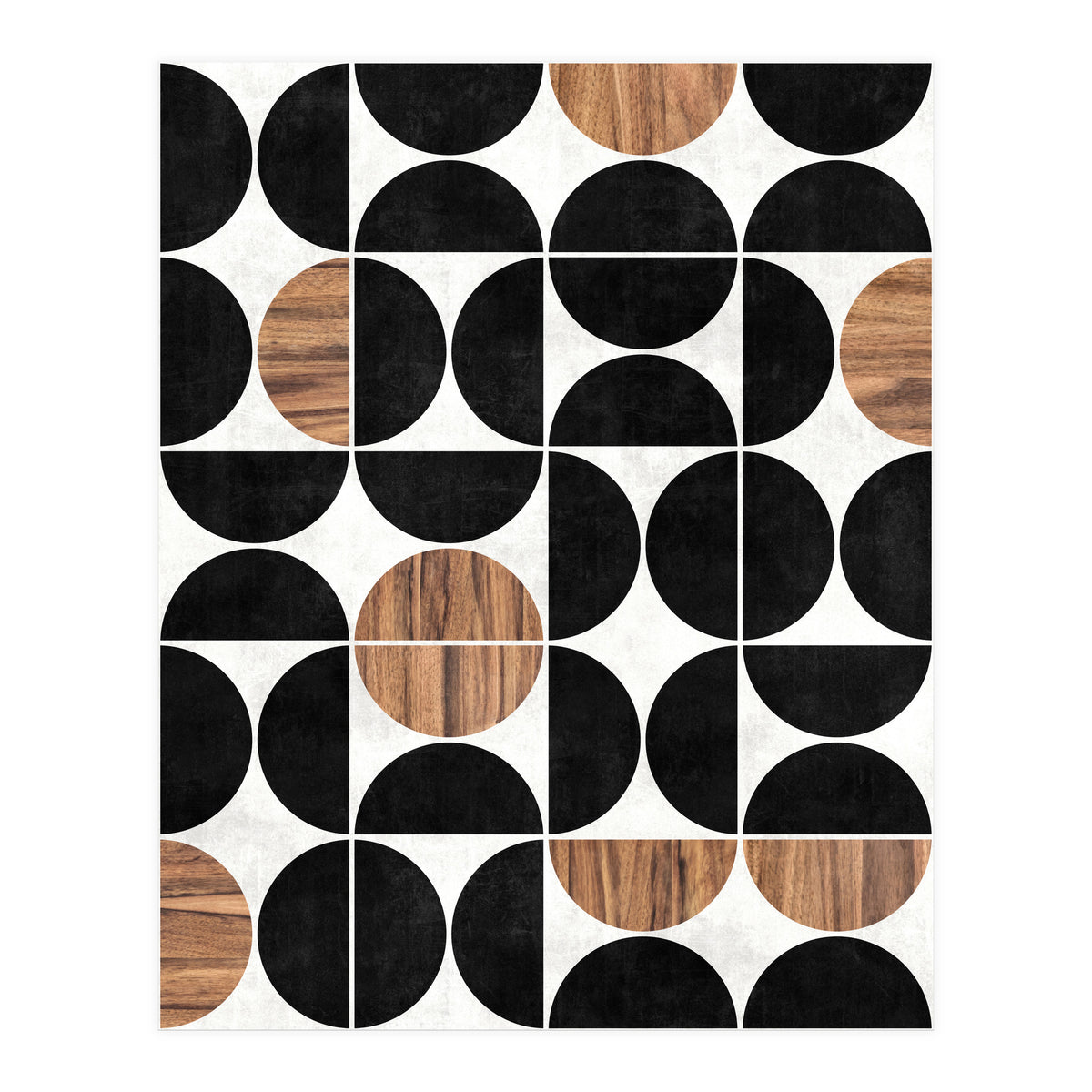 Mid-Century Modern Pattern No.1 - Concrete and Wood (Print Only)