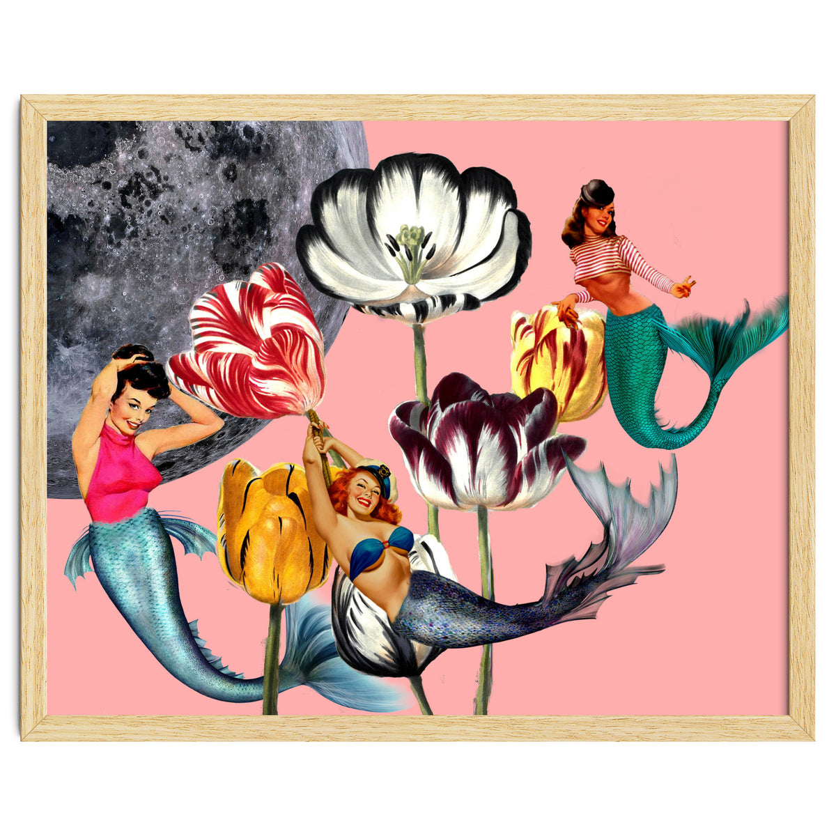 Mermaid Floral with moon