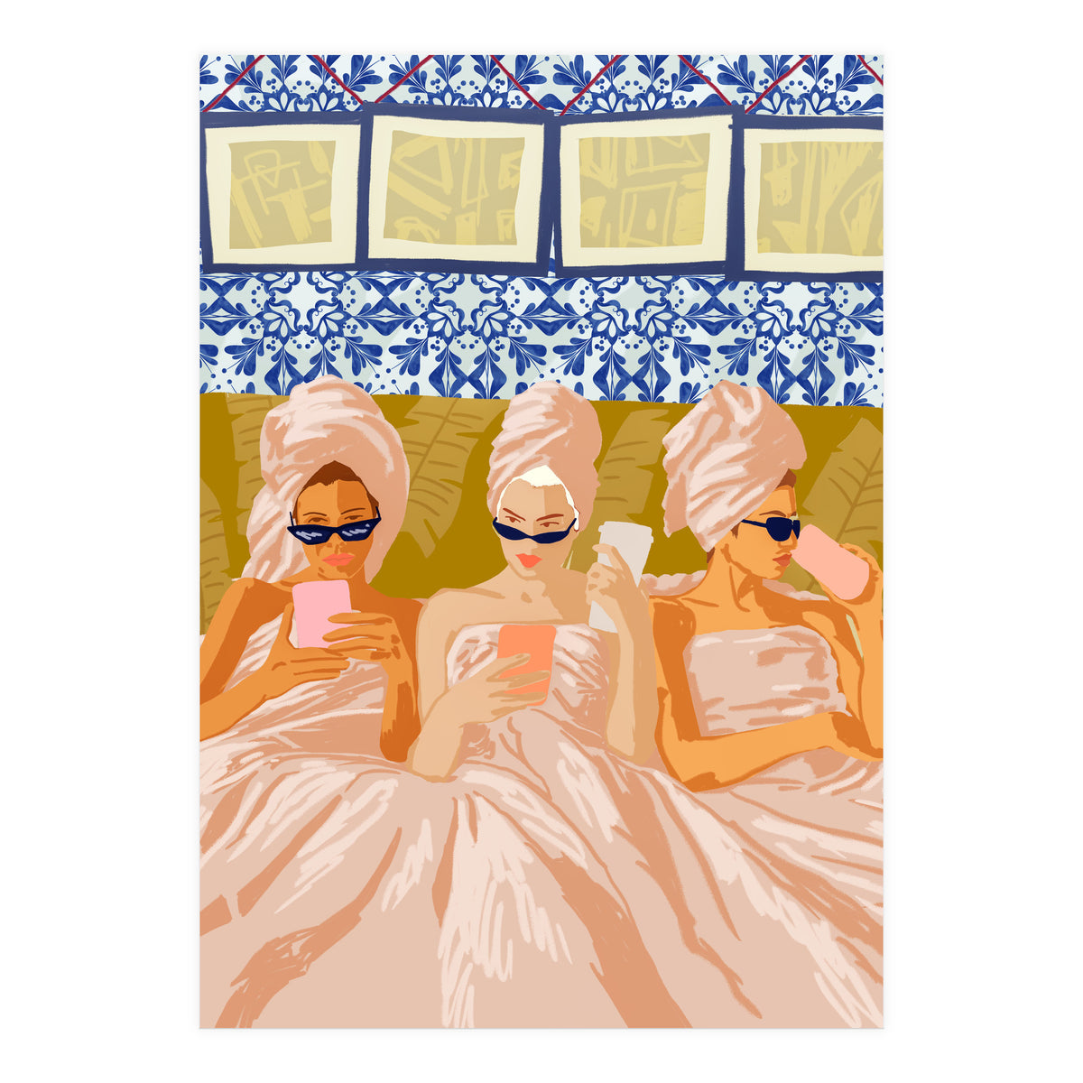 Ladies-Only Club | Girl Talk Slumber Party BFF | Bohemian Feminism Independent Moroccan Women (Print Only)