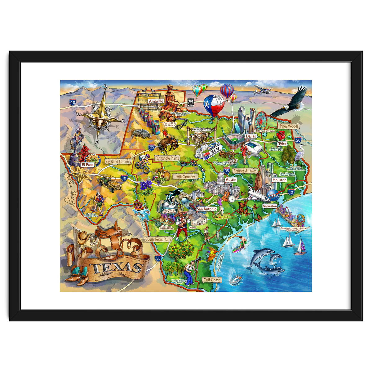 Texas Illustrated Map