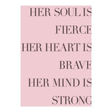 Fierce, Brave, Strong Female Empowerment Quote Pink (Print Only) thumbnail