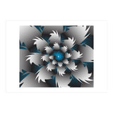Seamless Blue 3D Floral (Print Only) thumbnail