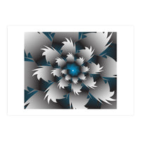 Seamless Blue 3D Floral (Print Only)