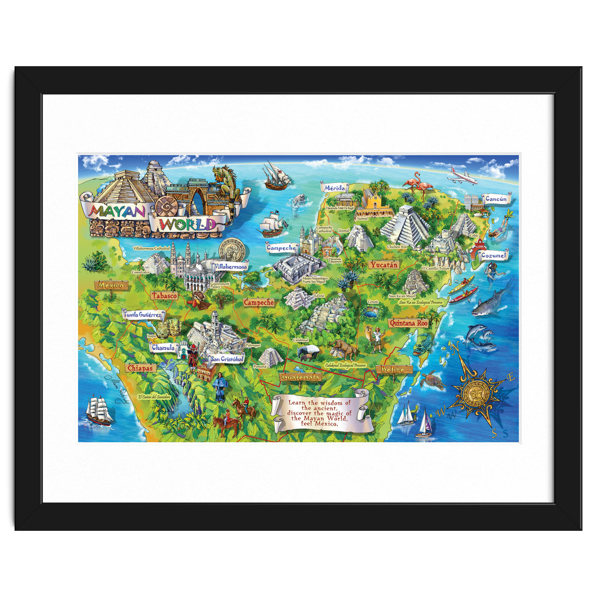 Yucatan Map Illustration