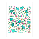 Turquoise Floral (Print Only) thumbnail