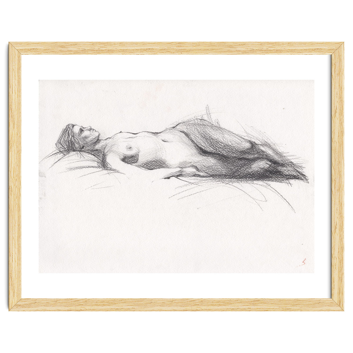 Beautiful erotic drawing of woman