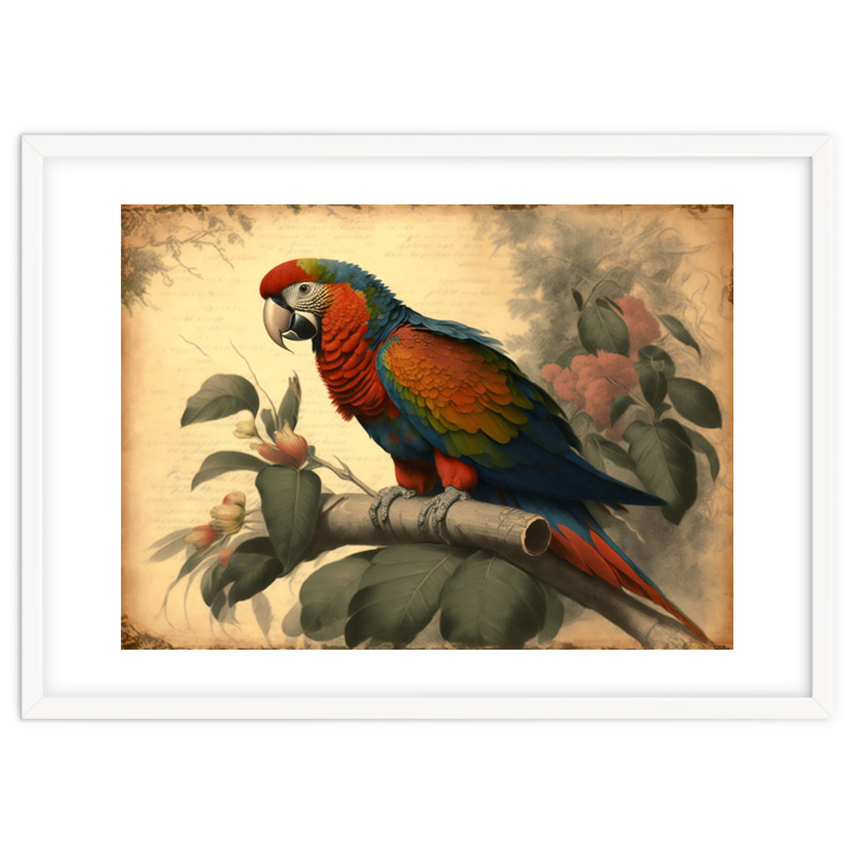 Parrot Vintage Painting