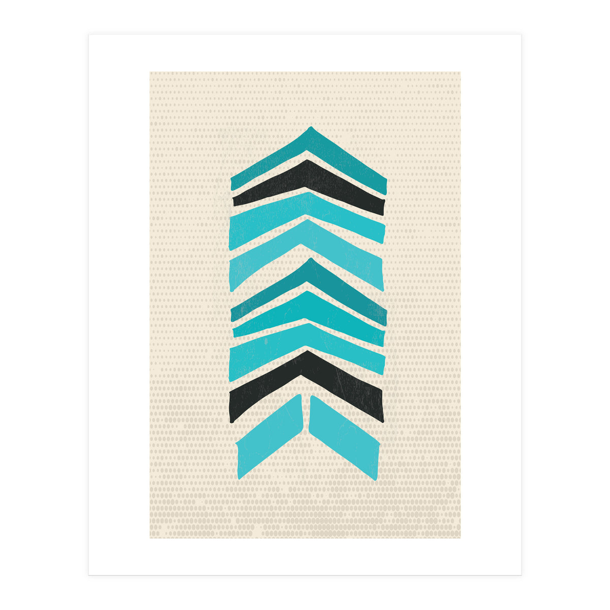 Retro Chevron Print Blue Variation (Print Only)