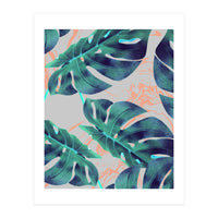 Be Tropical, Botanical Jungle Monstera Illustration, Modern Bohemian Botanical Blush Painting (Print Only)