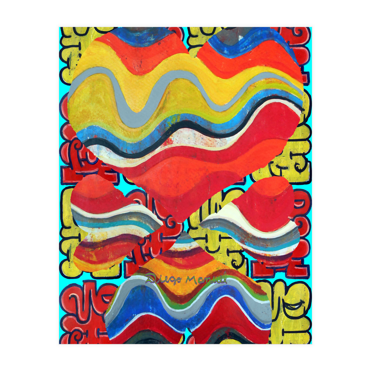 4 Corazones Tapiz 7 (Print Only)