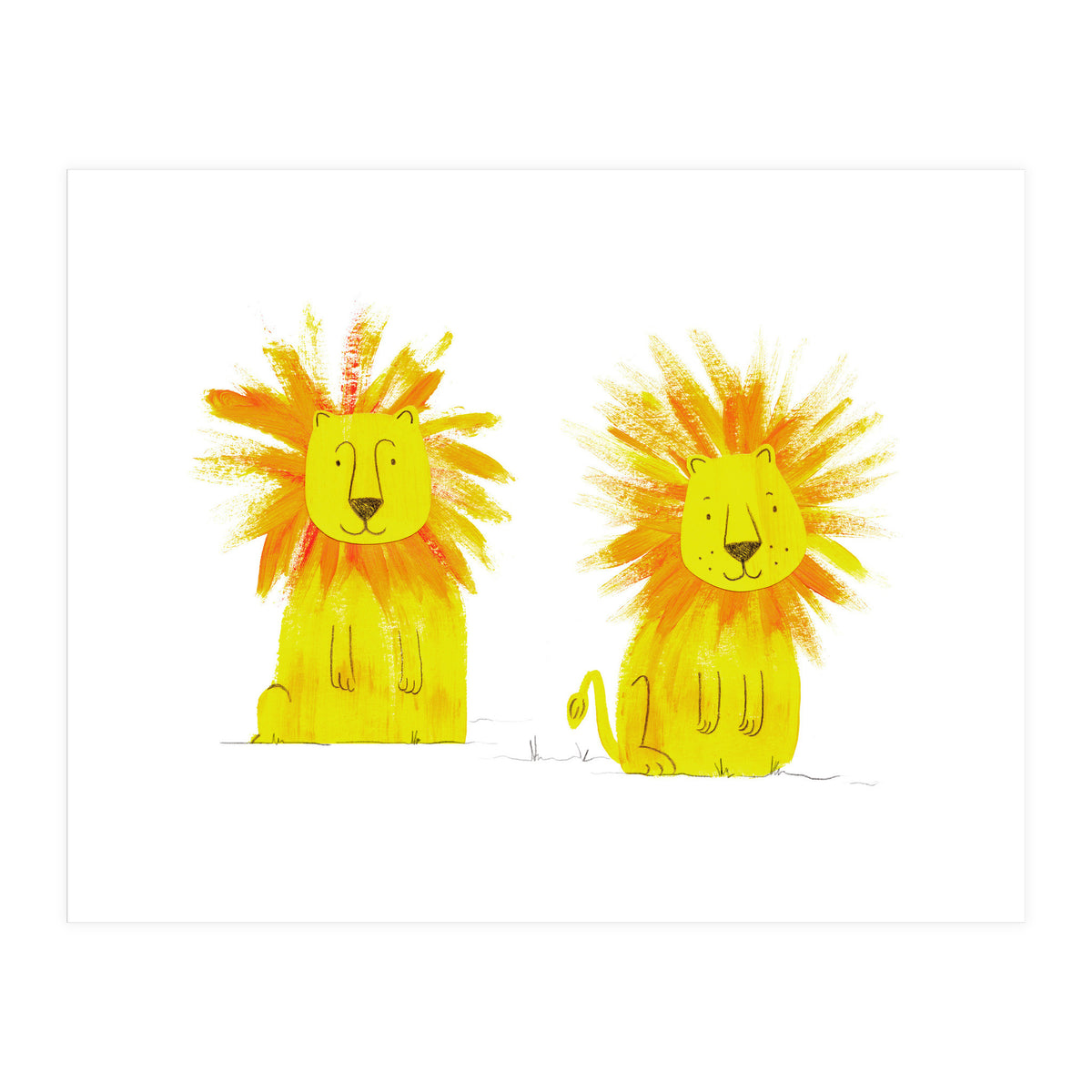 Two Lions  (Print Only)