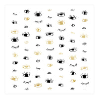 Gold and black eyes and lashes pattern (Print Only)