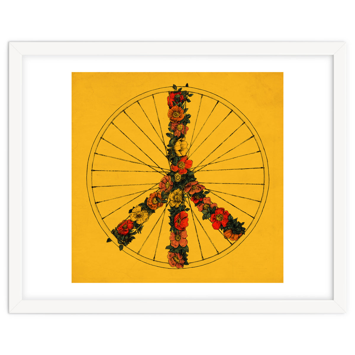 Peace And Bike Yellow