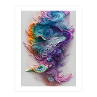 Wavy Rainbow Pastels AI Art (Print Only)