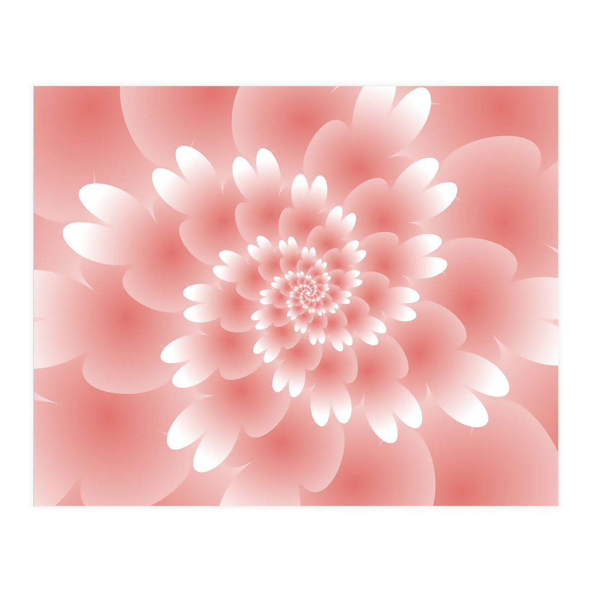 Abstract Orange Spiral Feather 3D ART (Print Only)