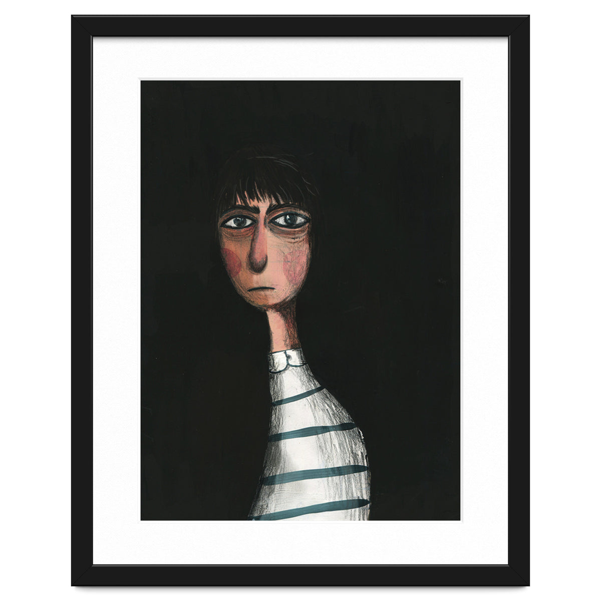 Seated Woman In Stripes