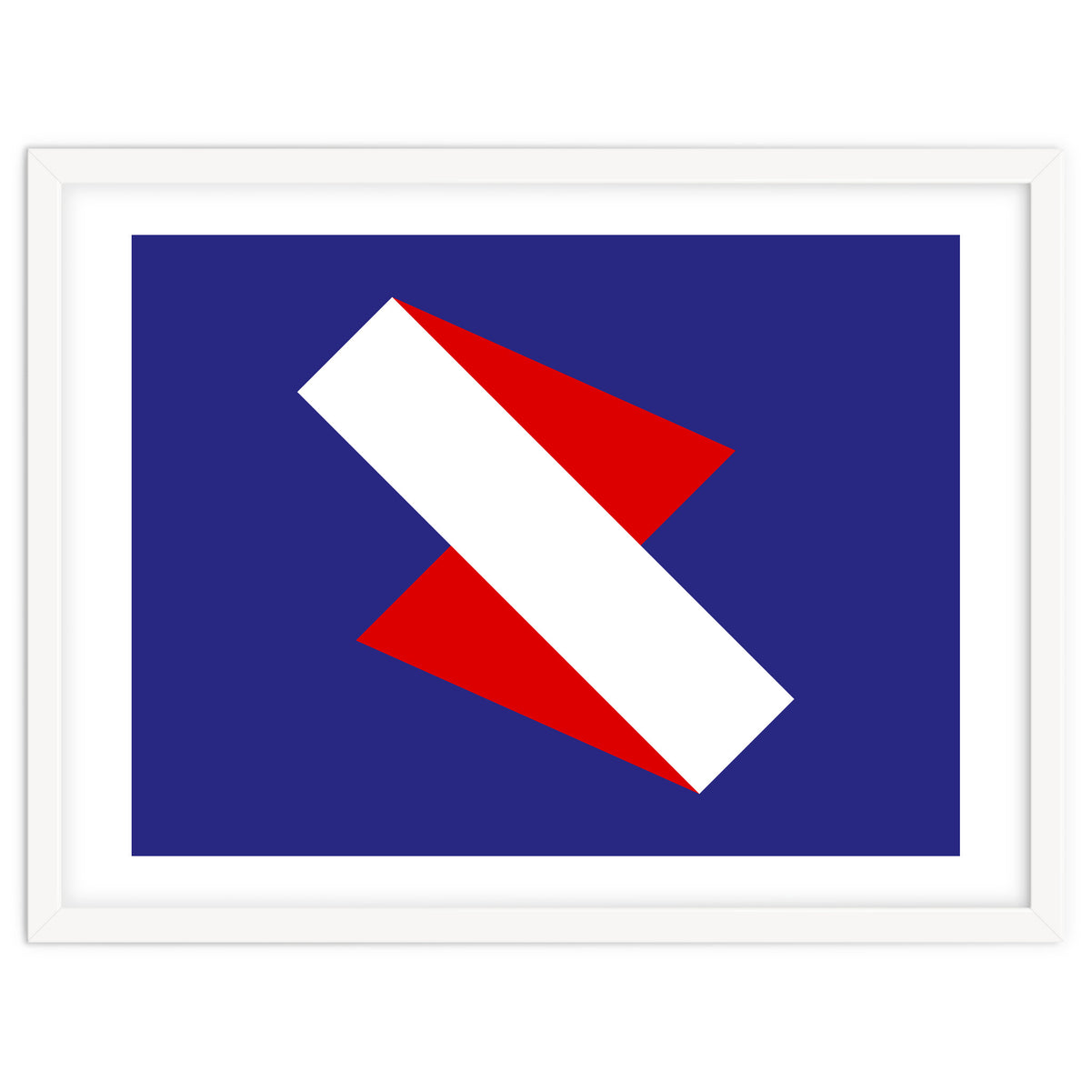 Geometric Shapes No. 68 - red & royal blue
