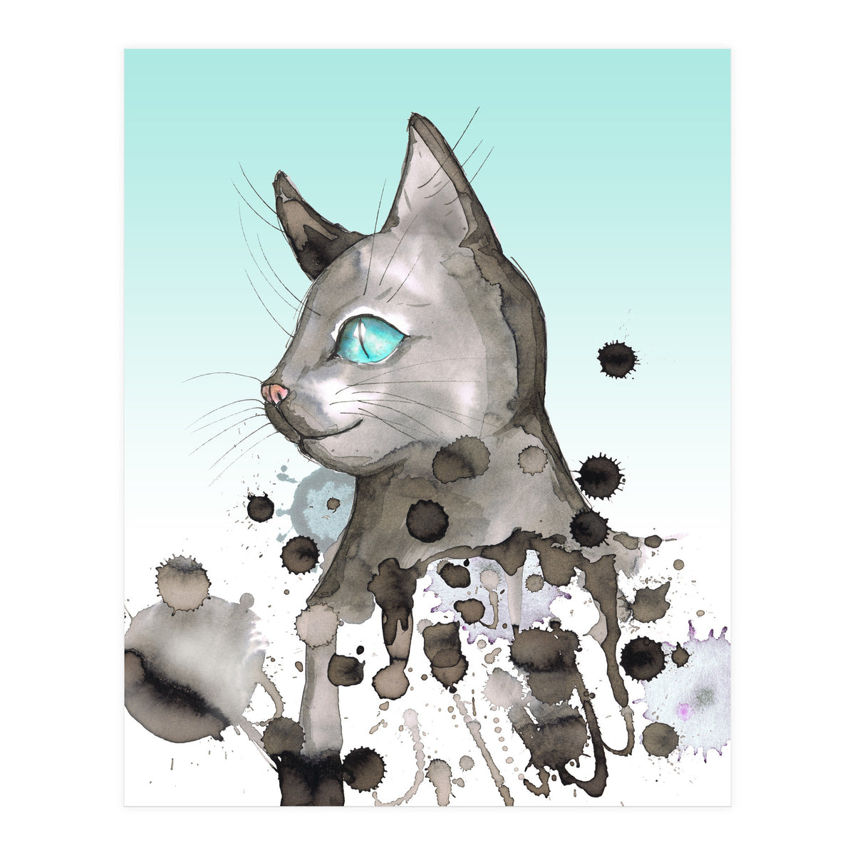 Wild grunge cat (Print Only)