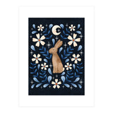 Floral Folk Art Hare (Print Only) thumbnail