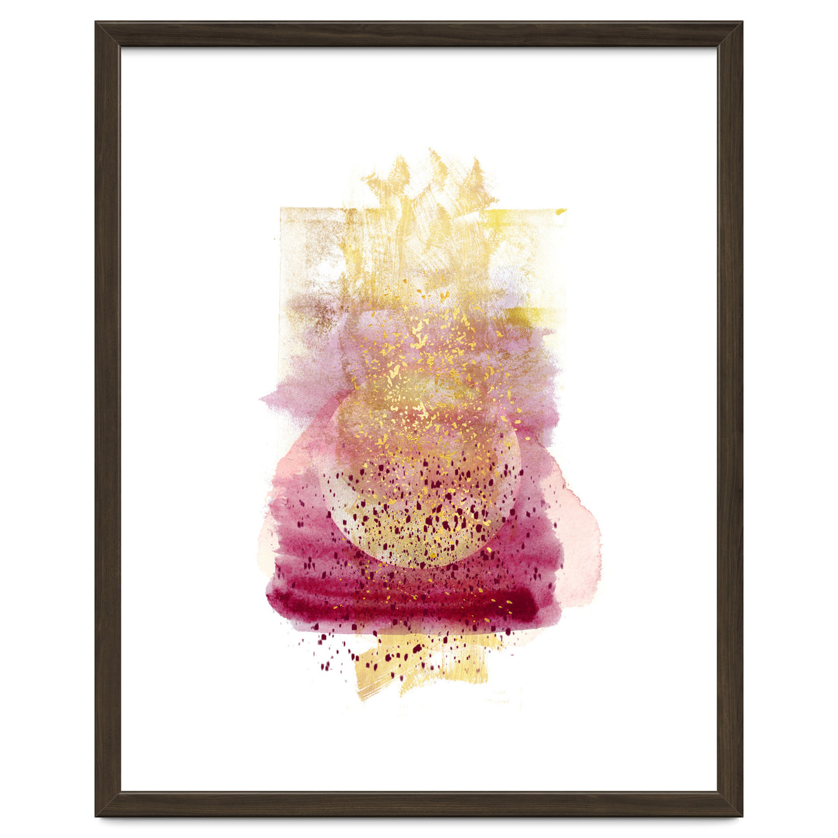 Abstract watercolour summer moon