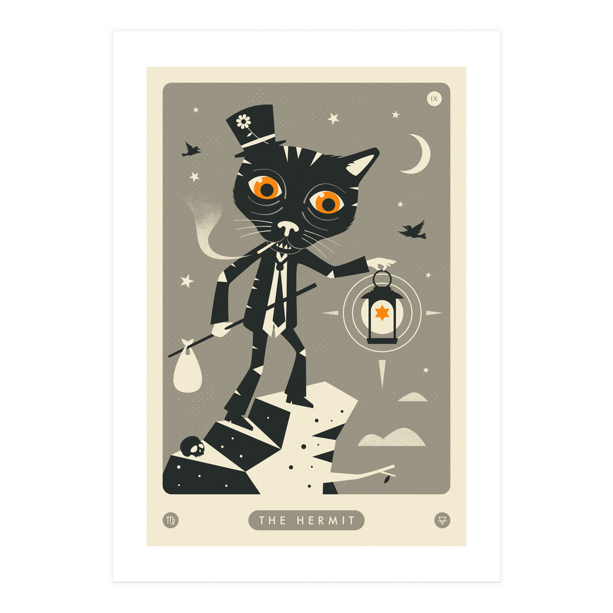 TAROT CARD CAT: THE HERMIT (Print Only)