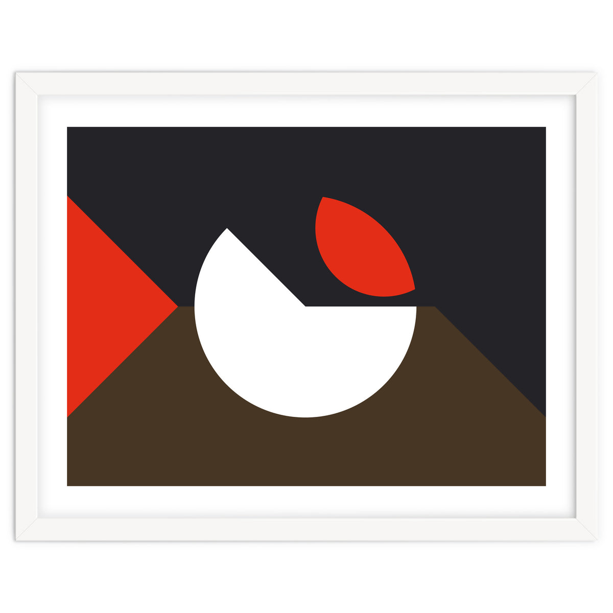 Geometric Shapes No. 10 - brown, dark blue & red