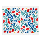 Magical garden - red and turquoise (Print Only) thumbnail