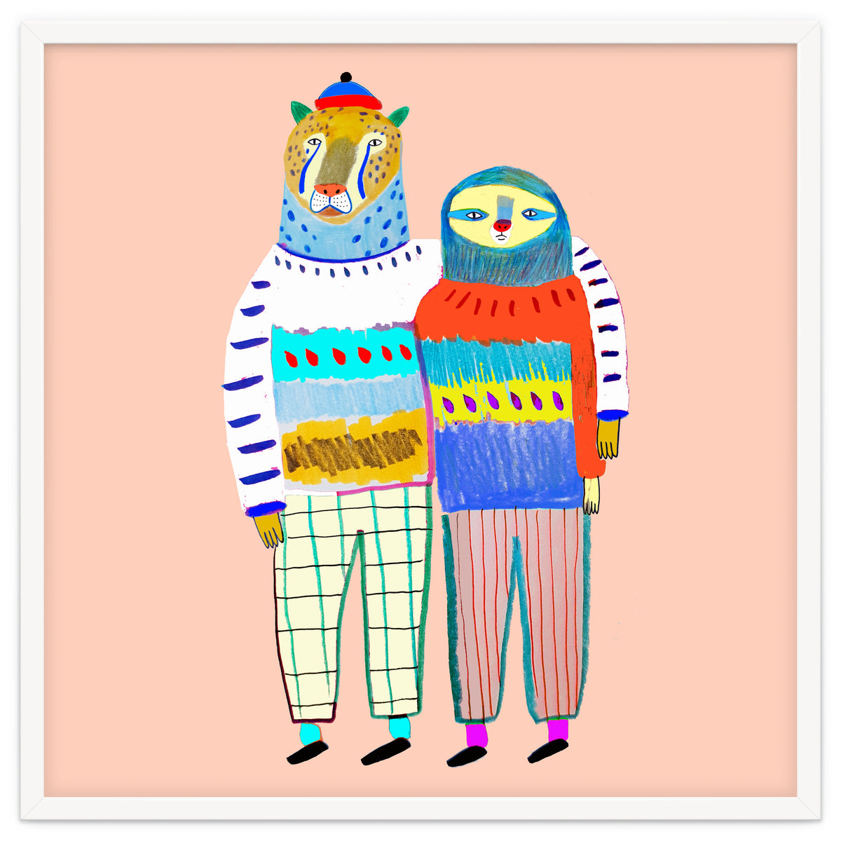 Leopard and Sloth Friends