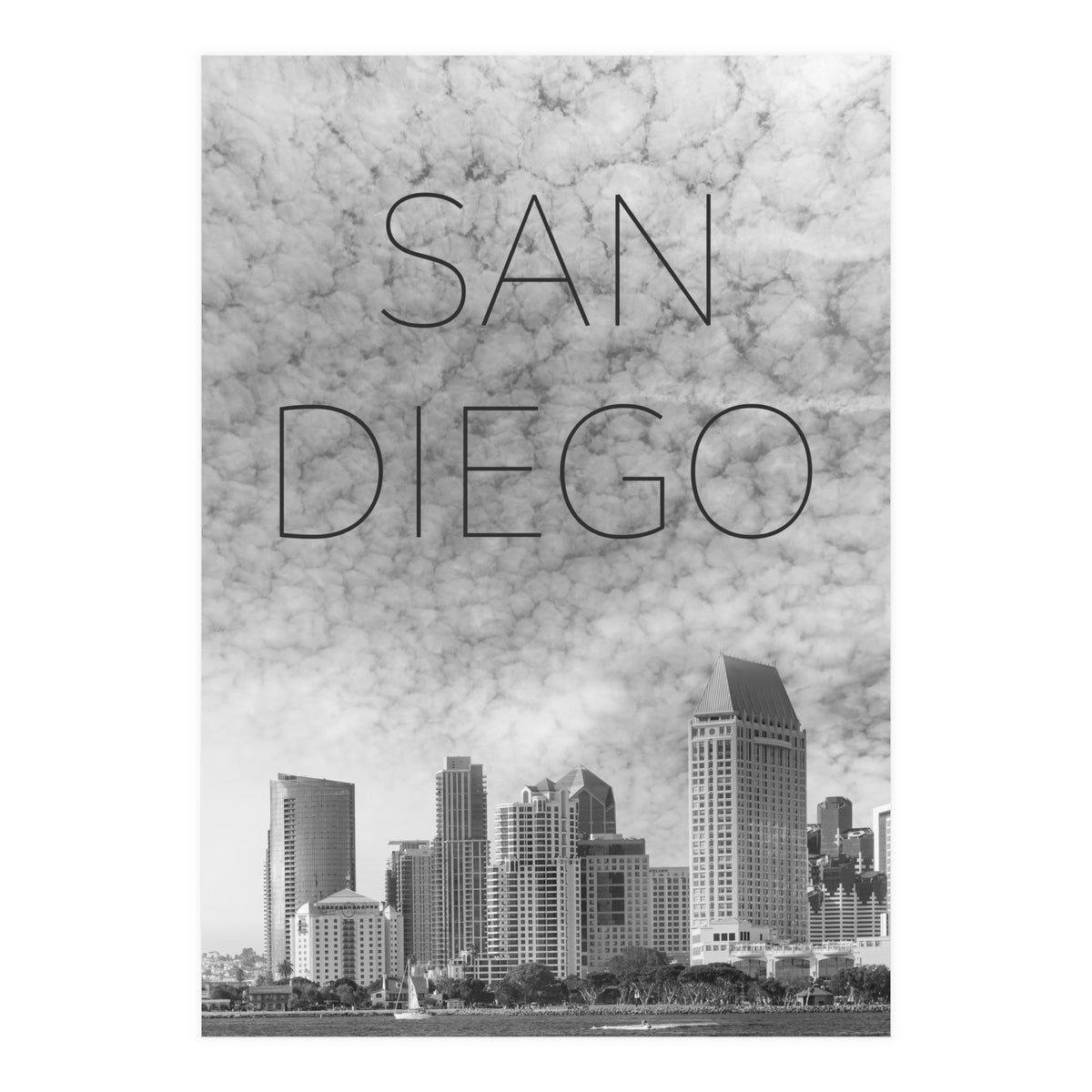 SAN DIEGO Skyline | Text (Print Only)